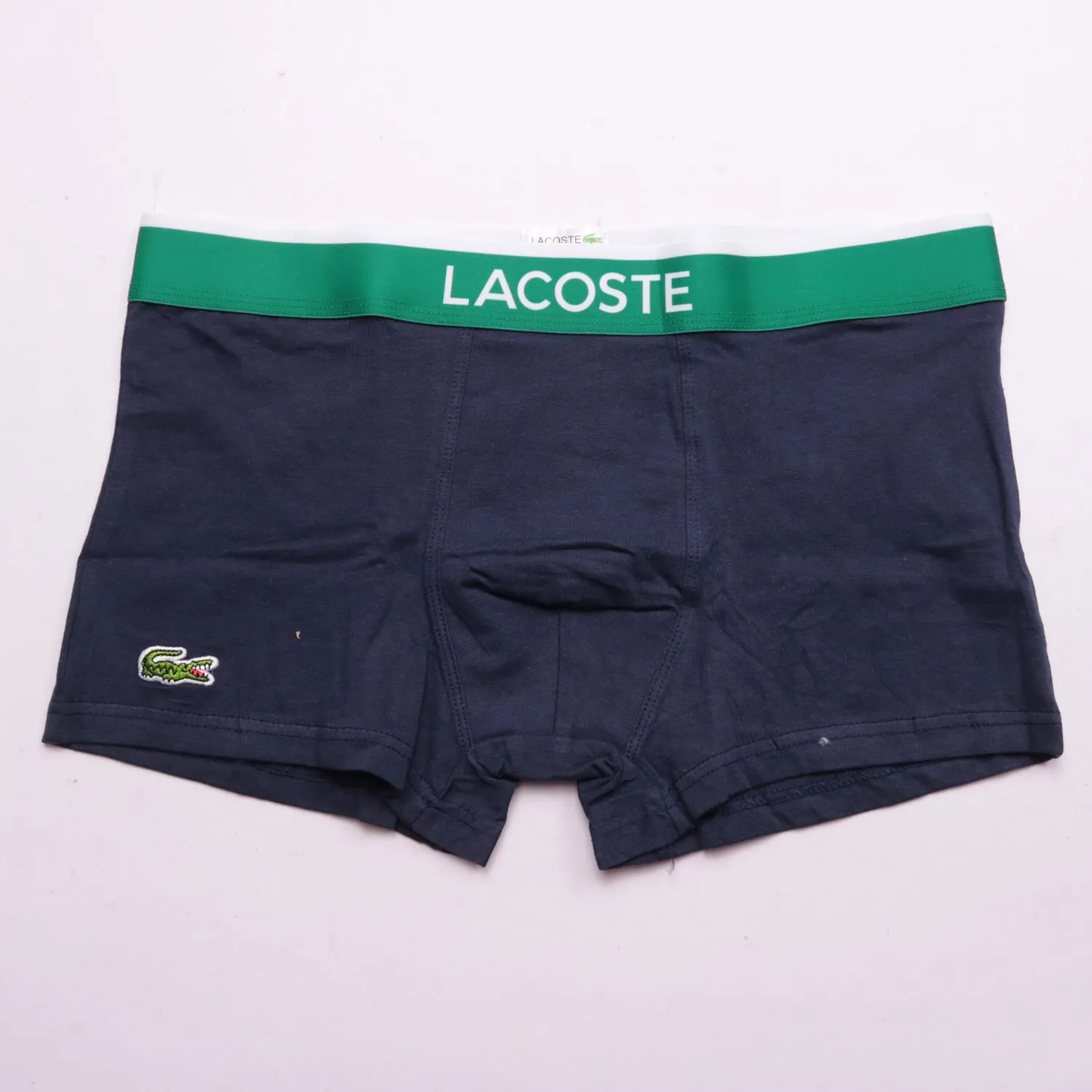 Тёмно-синие трусы-боксеры Lacoste с широкой резинкой, размер 54 (XL)